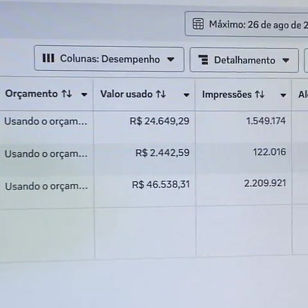 Print de campanha R$70k em execução